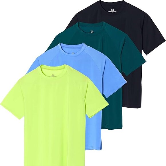 NEW - Real Essentials 4 Pack Women's UPF Short Sleeve Rashguard Top - Size 3X - Picture 1 of 4
